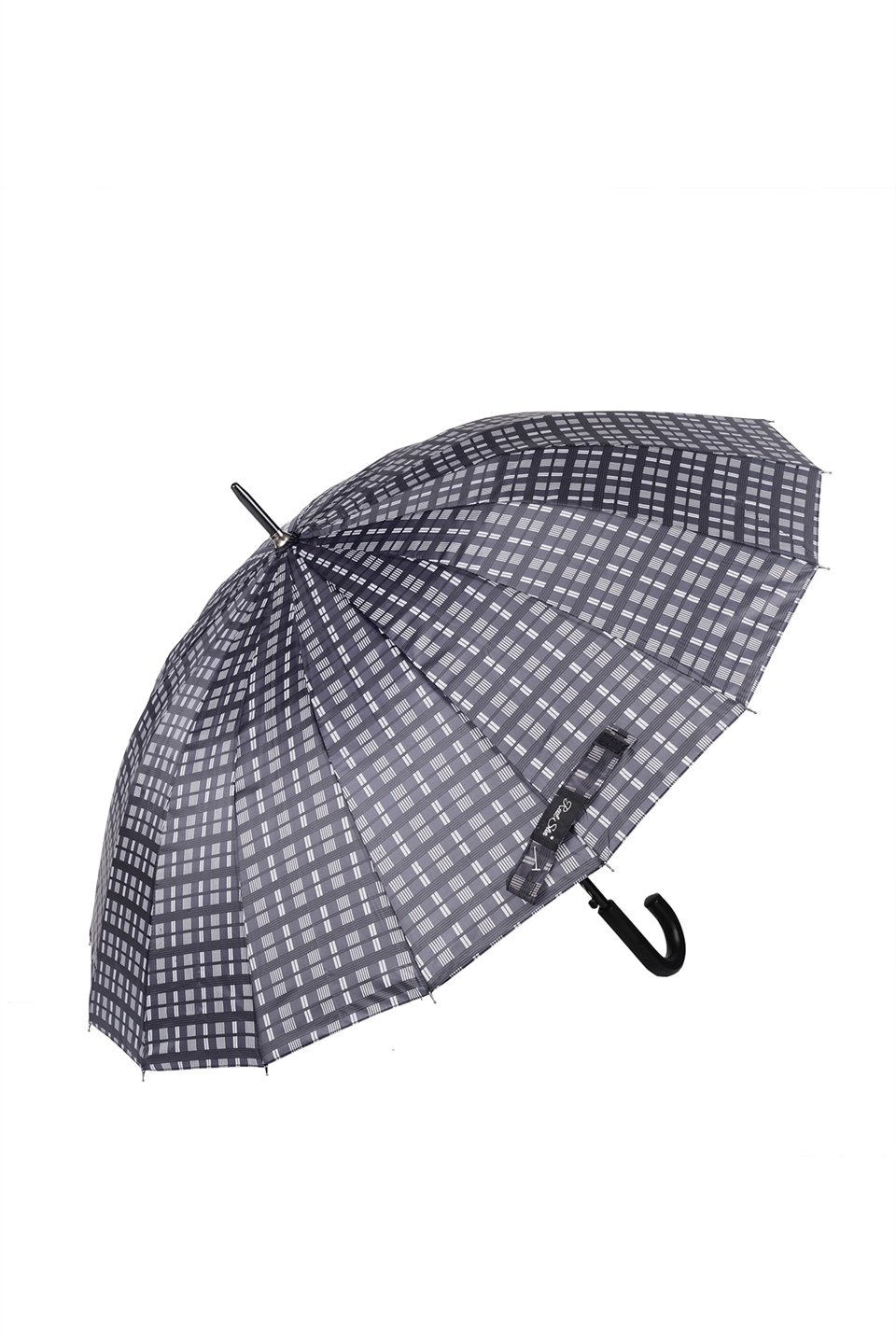 Marlux Rst  Gri Kare Ekose Fiber 16 Telli Erkek Baston Şemsiye M21MARRST02R002