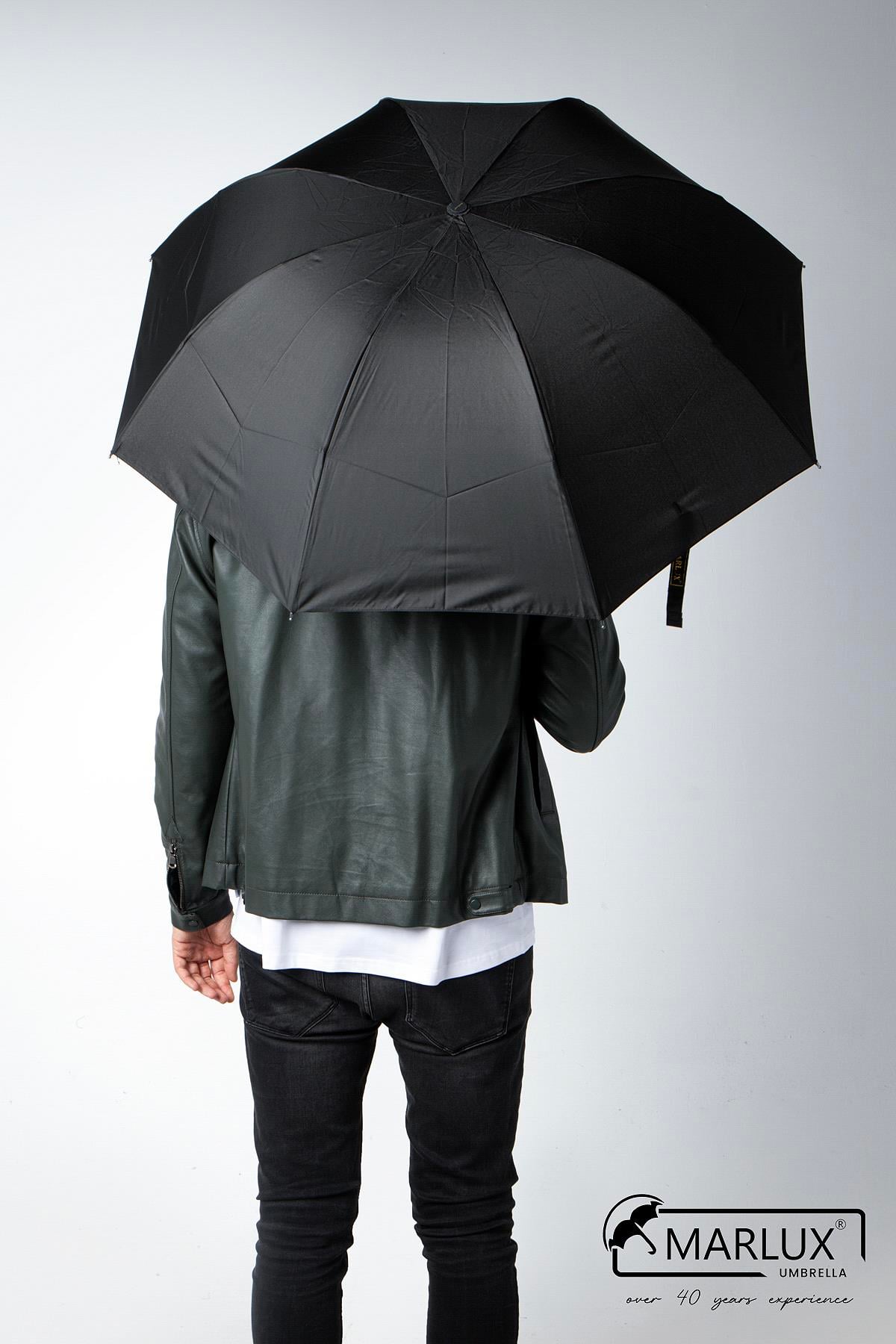 Marlux Siyah Unisex Yarasa Tip Kırılmaz Şemsiye M21MAR077R001