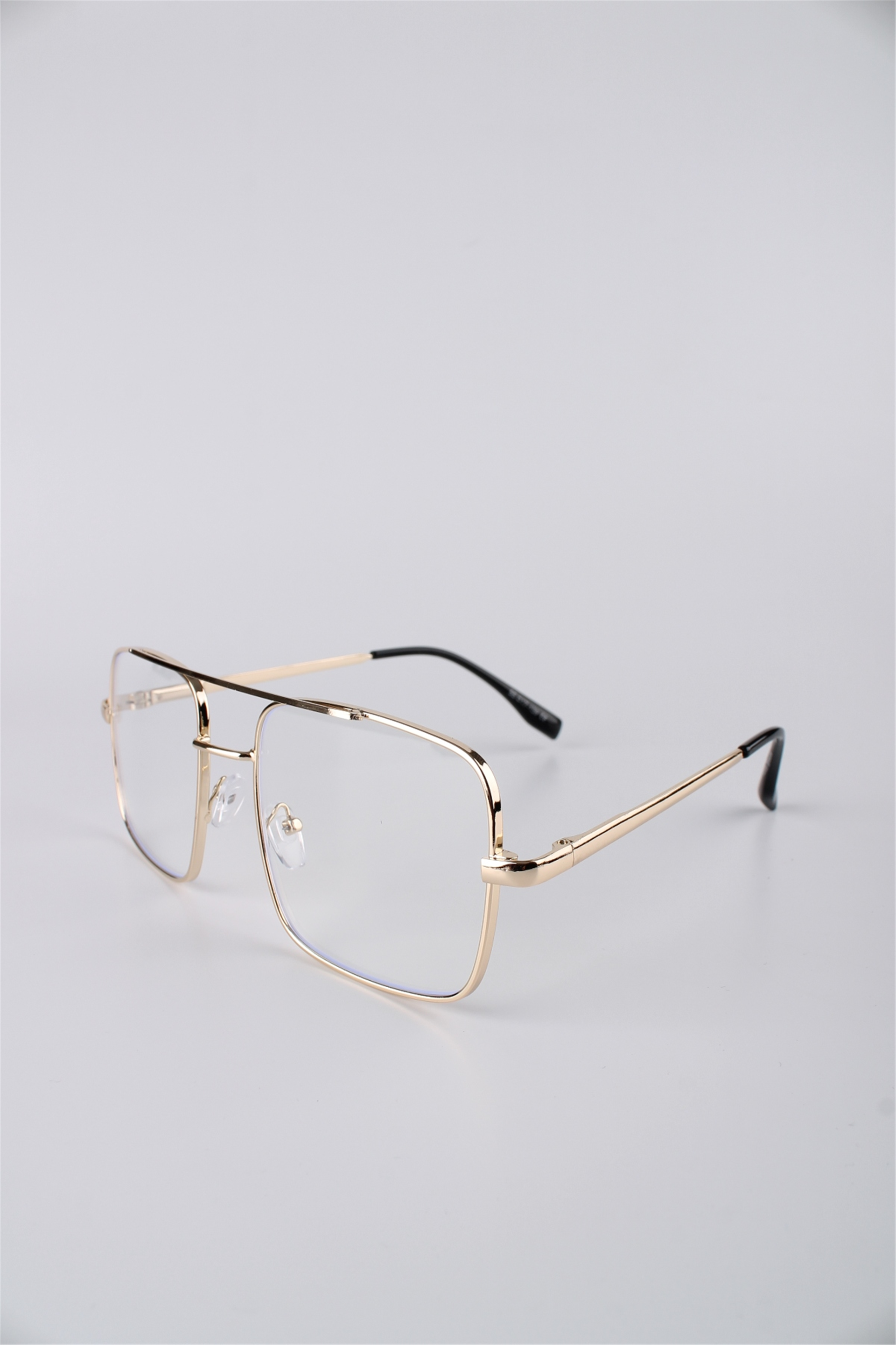 Silvio Monetti Altın Metal Çerçeveli Şeffaf Camlı Kare Unisex Gözlük GG25SM2304AR02