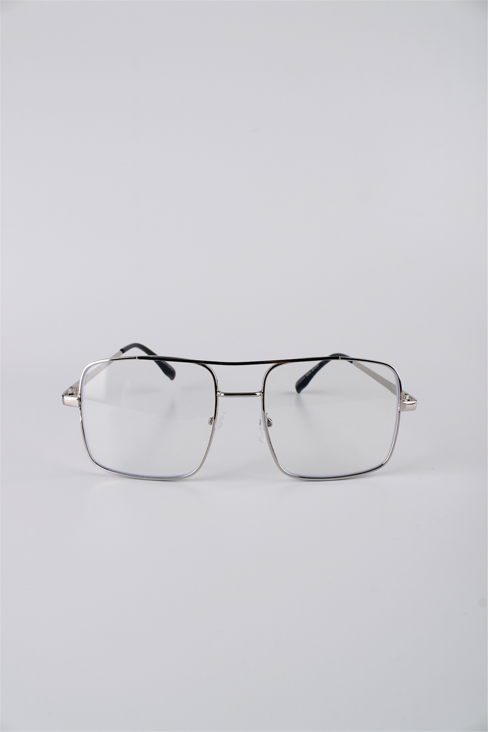 Silvio Monetti Unisex Gümüş Metal Kare Çerçeveli Şeffaf Camlı Gözlük GG25SM2304AR03
