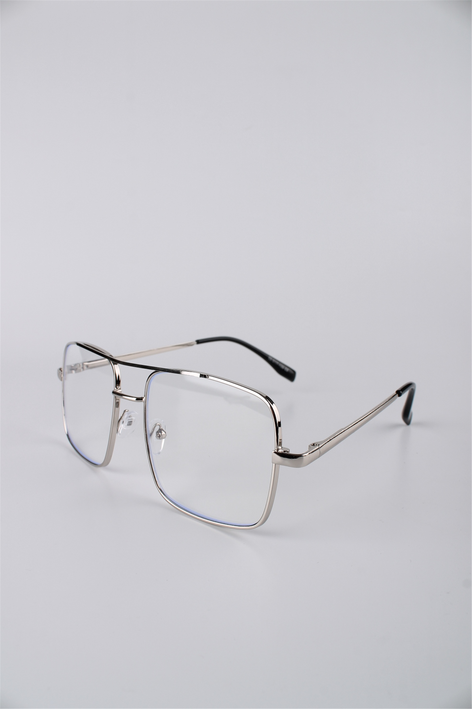 Silvio Monetti Unisex Gümüş Metal Kare Çerçeveli Şeffaf Camlı Gözlük GG25SM2304AR03