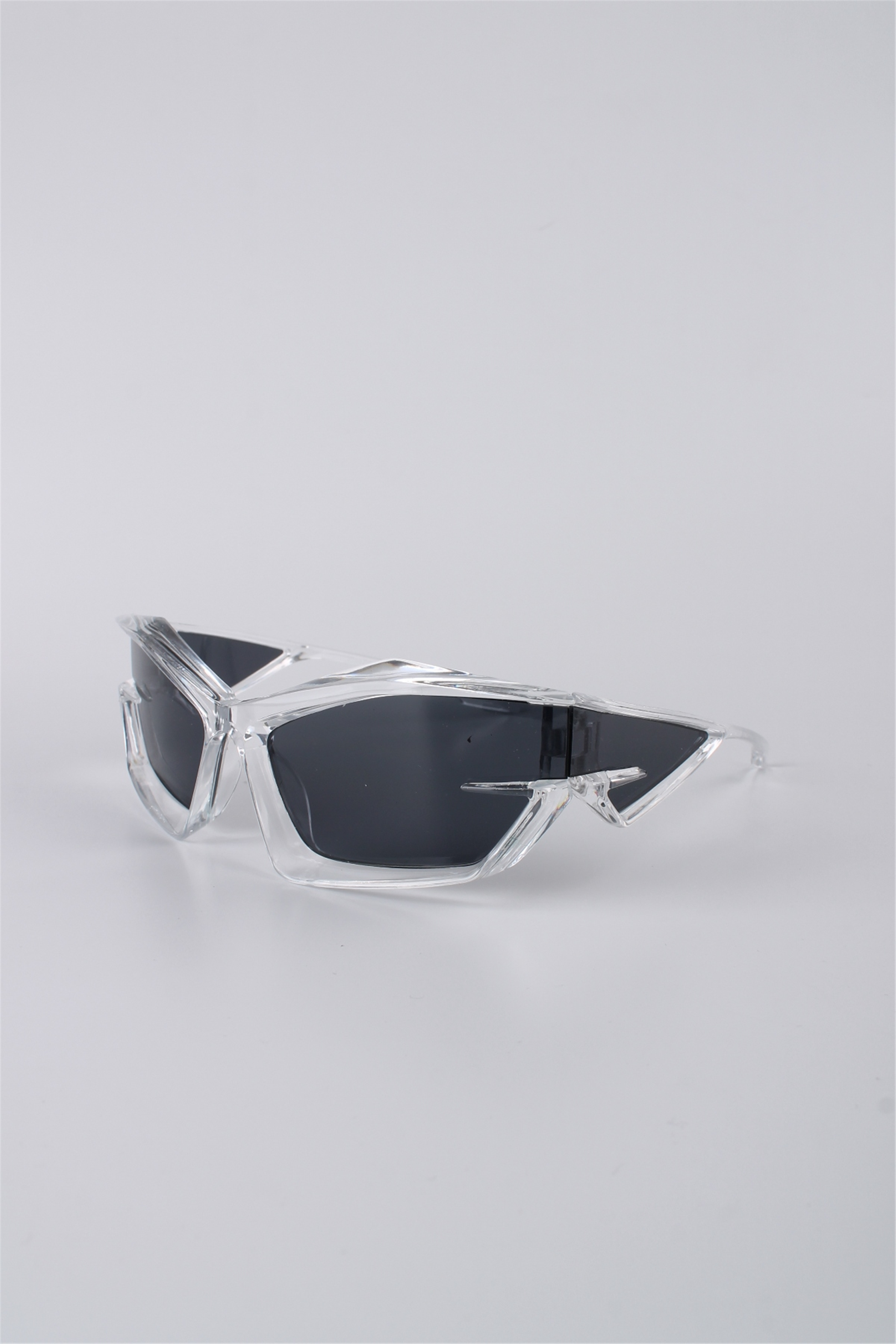 Silvio Monetti Unisex Şeffaf Çerçeveli Geometrik Güneş Gözlüğü Siyah Camlı GG25SM9002R02