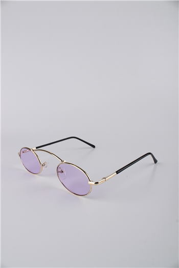 By Marine Altın Çerçeveli Oval Mor Camlı Unisex Güneş Gözlüğü GG25BMTOMPL10R05