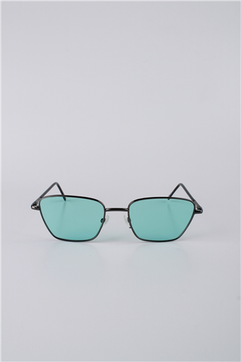 By Marine Füme Çerçeveli Geometrik Turkuaz Camlı Unisex Güneş Gözlüğü GG25BMTOMPL3R05