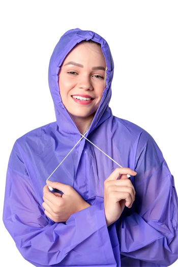 By Marine Kadın Erkek Yağmurluk Kapüşonlu Çıtçıtlı Eva Mor Yağmurluk BYMMRC881R09