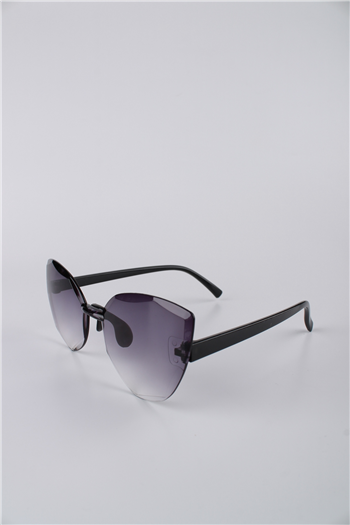 By Marine Kız Çocuk Cat Eye Çerçevesiz Degrade Camlı Güneş Gözlüğü Siyah GG25KZCOCUKRE4