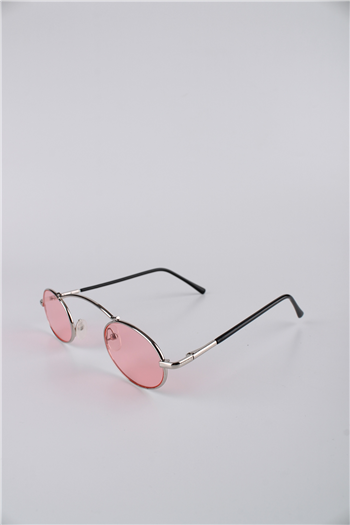 By Marine Oval Çerçeveli Metal Gümüş Pembe Camlı Unisex Güneş Gözlüğü GG25BMTOMPL10R06