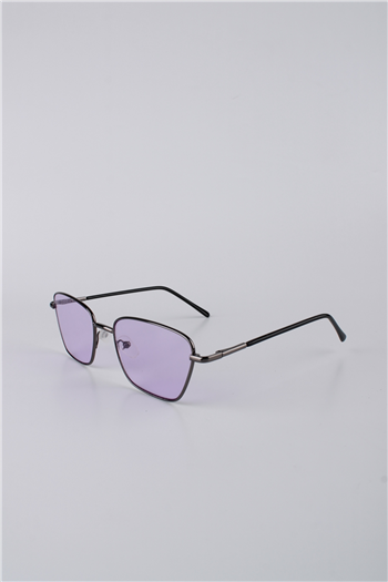 By Marine Unisex Kare Metal Çerçeve Mor Camlı Güneş Gözlüğü GG25BMTOMPL3R04