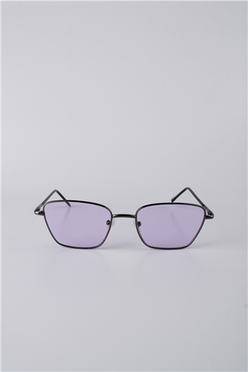 By Marine Unisex Kare Metal Çerçeve Mor Camlı Güneş Gözlüğü GG25BMTOMPL3R04