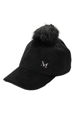 Cappello Kadın Siyah Tüylü Düz Şapka CAPMC202R001