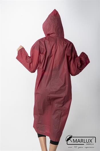 Kadın Erkek Yağmurluk Kapüşonlu Çıtçıtlı Eva Bordo Yağmurluk M21MRC881R07