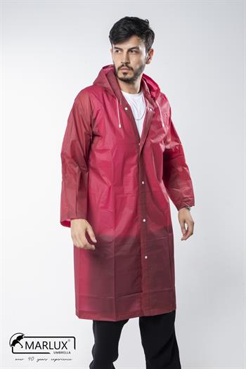 Kadın Erkek Yağmurluk Kapüşonlu Çıtçıtlı Eva Bordo Yağmurluk M21MRC881R07