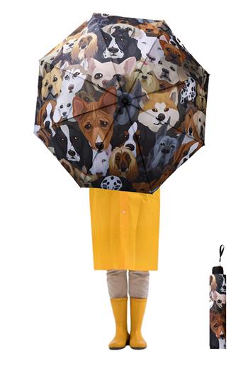 Marlux Köpek Desenli Yarasa Model 8 Telli Rüzgara Dayanıklı Manuel Şemsiye MARLUX389R01