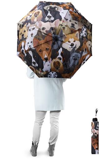 Marlux Köpek Desenli Yarasa Model 8 Telli Rüzgara Dayanıklı Manuel Şemsiye MARLUX389R01