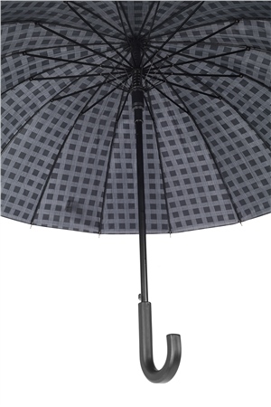 Marlux Rst  Koyu Lacivert Kareli Ekose Fiber 16 Telli Erkek Baston Şemsiye M21MARRST02R004