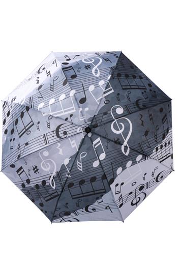 Marlux Müzik Notaları Desenli Yarasa Model 8 Telli Rüzgara Dayanıklı Manuel Şemsiye MARLUX374R01