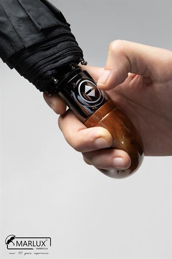 Marlux Siyah Ahşap Baston Saplı Tam Otomatik Premium Lüks  Erkek Şemsiye M21MAR1004MR001