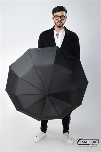 Marlux Siyah Ahşap Baston Saplı Tam Otomatik Premium Lüks  Erkek Şemsiye M21MAR1004MR001