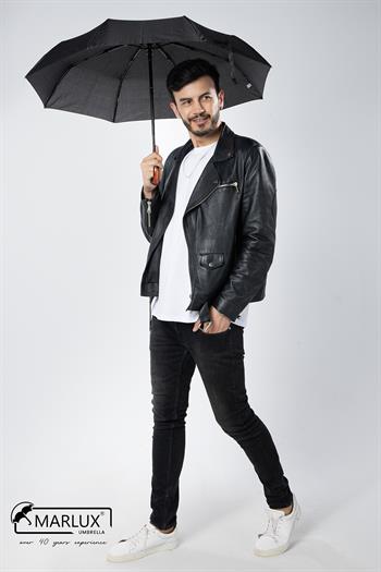 Marlux Siyah Baston Saplı Ahşap Görünümlü Tam Otomatik Erkek Şemsiye M21MAR702R001