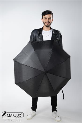 Marlux Siyah Baston Saplı Ahşap Görünümlü Tam Otomatik Erkek Şemsiye M21MAR702R001