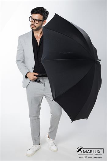 Marlux Siyah Fiber 10  Tel Erkek Baston Şemsiye M21MAR10139R001