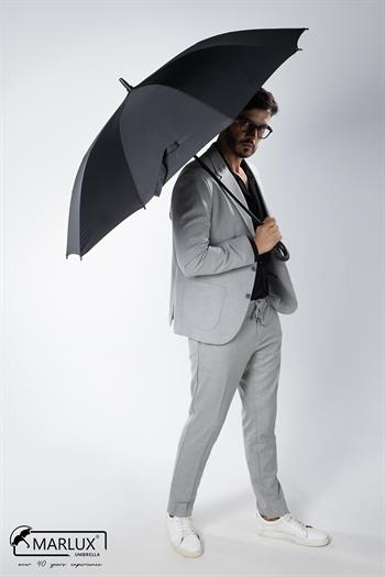 Marlux Siyah Fiber 10  Tel Erkek Baston Şemsiye M21MAR10139R001