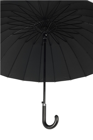 Marlux Siyah Desenli Baston 24 Fiber Tel Hakiki Deri Saplı Premium Protokol Şemsiye M21MAR1024R003