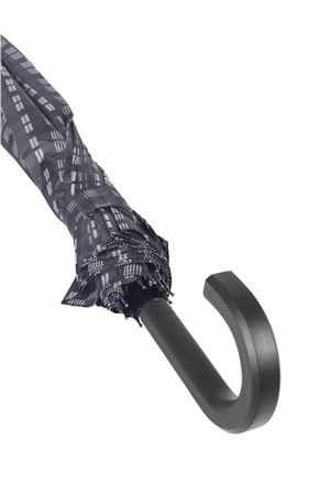 Marlux Rst  Gri Kare Ekose Fiber 16 Telli Erkek Baston Şemsiye M21MARRST02R002