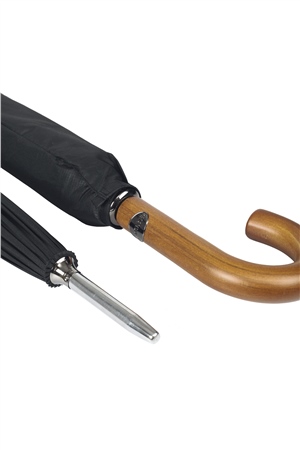 Marlux Siyah Ekose Ahşap Saplı 16 Çelik Telli Premium Lüks Erkek Baston Şemsiye M21MARMPR1025R002