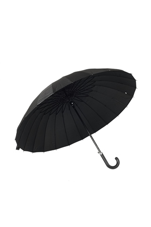 Marlux Siyahdesenli Baston 24 Fiber Tel Hakiki Deri Saplı Premium Protokol Şemsiye M21MAR1024R002