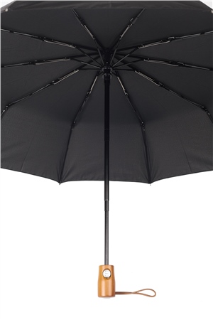 Marlux Siyah Desenli Ahşap Saplı Tam Otomatik Premium Lüks Erkek Şemsiye M21MAR1002MR002