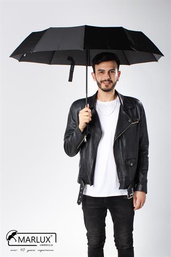 Marlux Siyah Tam Otomatik 10 Tel Premium Lüx Erkek Şemsiye M21MAR1001MR001
