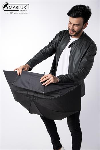 Marlux Siyah Unisex Yarasa Tip Kırılmaz Şemsiye M21MAR077R001