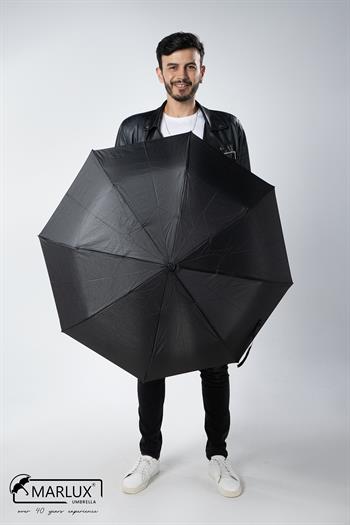 Marlux Yarı Fiber 8 Telli Rüzgar Koruma Ters Dönebilir Kırılmaz Telli Tam Otomatik Siyah Şemsiye M21MAR717R01