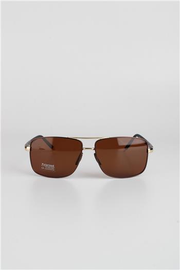 Max Polo Kahverengi Mat Polarize Filtre Erkek Güneş Gözlüğü G24MP5004R01