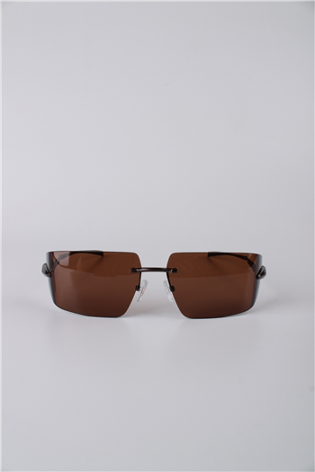 Max Polo Unisex Dikdörtgen Çerçevesiz Kahverengi Güneş Gözlüğü GG25MP3409R05