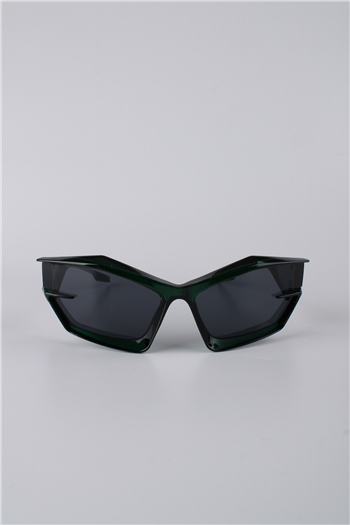 Silvio Monetti Geometrik Çerçeveli Yeşil Plastik Unisex Güneş Gözlüğü GG25SM9002R04
