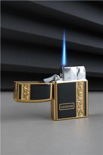 Silvio Monetti Kapaklı Altın İşlemeli Güçlü Torch Sarı Gazlı Çakmak CAKSM049M