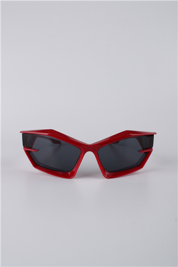 Silvio Monetti Kırmızı Çerçeveli Geometrik Unisex Güneş Gözlüğü GG25SM9002R05