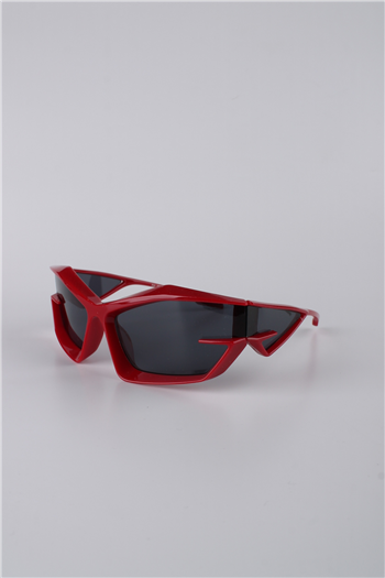 Silvio Monetti Kırmızı Çerçeveli Geometrik Unisex Güneş Gözlüğü GG25SM9002R05
