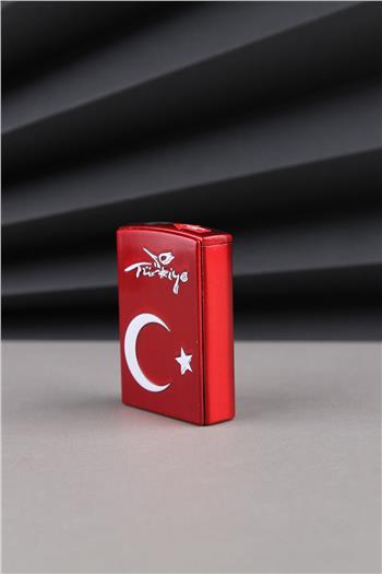 Silvio Monetti Kırmızı Kaydırmalı Kabartmalı Türkiye Yazılı Ve Türk Bayrağı Çakmak 24CSM925MR002