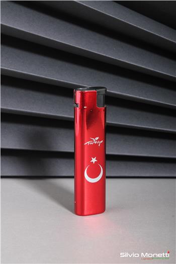 Silvio Monetti Kırmızı Türk Bayrağı Özel Tasarım Gazlı Çakmak 24CSM914BPR01