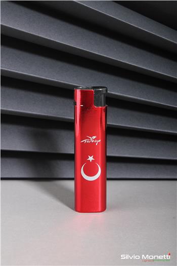 Silvio Monetti Kırmızı Türk Bayrağı Özel Tasarım Gazlı Çakmak 24CSM914BPR01