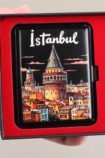 Silvio Monetti Mavi Jet Alevli Çakmak Sigara Tabakası Kutulu Set SET001