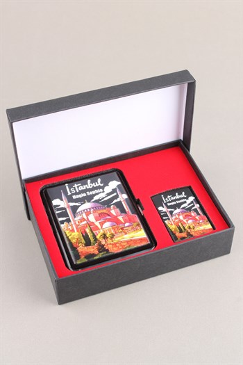 Silvio Monetti Mavi Jet Alevli Çakmak Sigara Tabakası Kutulu Set SET005