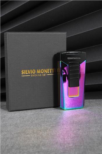 Silvio Monetti  Mor Renk Çift Pürmüzlü Gazlı Çakmak  24CSM630MR07
