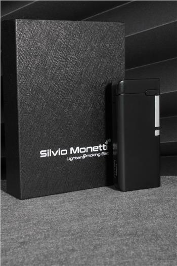 Silvio Monetti  Siyah Renk Özel Tasarım Kapaklı Gazlı Çakmak  24CSM873MR01