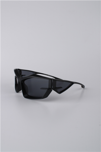 Silvio Monetti Unisex Geometrik Siyah Çerçeveli Siyah Camlı Güneş Gözlüğü GG25SM9002R03