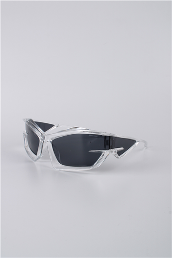 Silvio Monetti Unisex Şeffaf Çerçeveli Geometrik Güneş Gözlüğü Siyah Camlı GG25SM9002R02