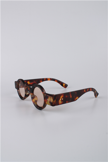 Silvio Monetti Unisex Yuvarlak Leopar Desenli Asetat Çerçeveli Güneş Gözlüğü GG25SM9001AR09